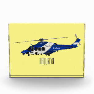 Bloque Para Fotos Ilustración de caricatura de helicóptero de policí