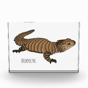 Bloque Para Fotos Ilustración de dibujos animados de lagarto con cin