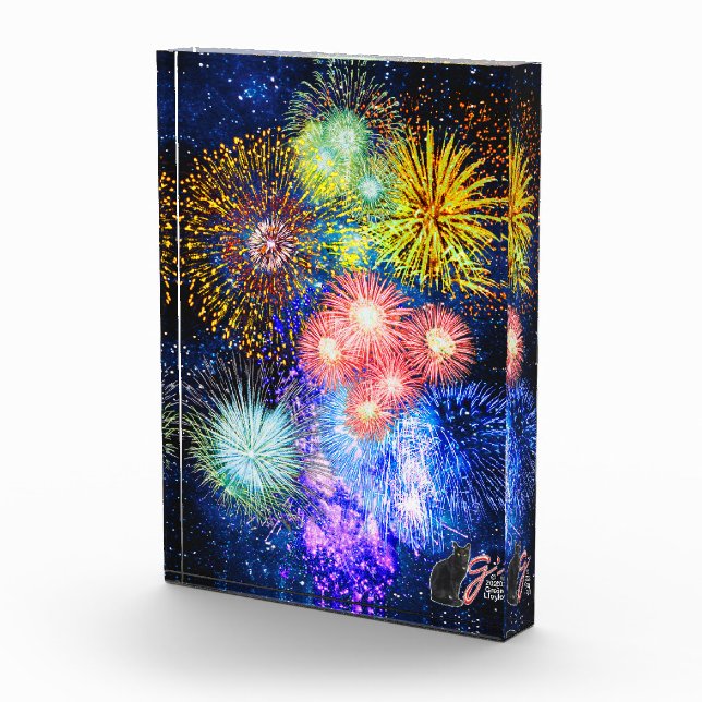 Bloque Para Fotos Ilustración de explosión de fuegos artificiales en (Derecha)