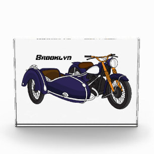 Bloque Para Fotos Ilustracion de motocicleta púrpura de Sidecar