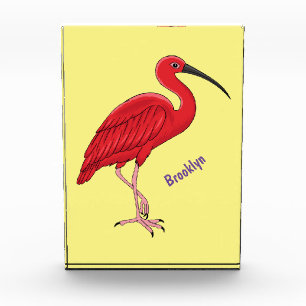 Bloque Para Fotos Ilustracion de pájaro ibis de escarlata personaliz