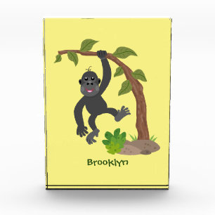 Bloque Para Fotos Ilustracion de personalizado de bebé gorila feliz