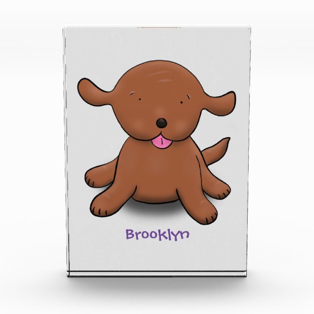 Bloque Para Fotos Ilustracion de personalizado de cachorro alegre (Anverso)