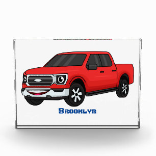Bloque Para Fotos Ilustracion de personalizado de camioneta roja