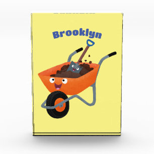 Bloque Para Fotos Ilustracion de personalizado de carretilla naranja