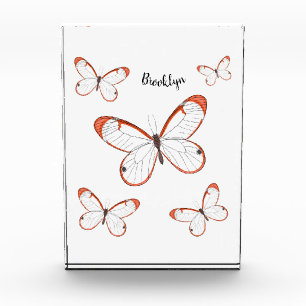 Bloque Para Fotos Ilustracion de personalizado de mariposa de vidrio