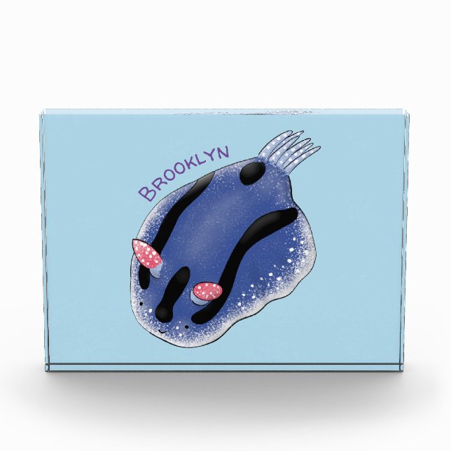 Bloque Para Fotos Ilustracion de personalizado de nudibranquias azul (Anverso)