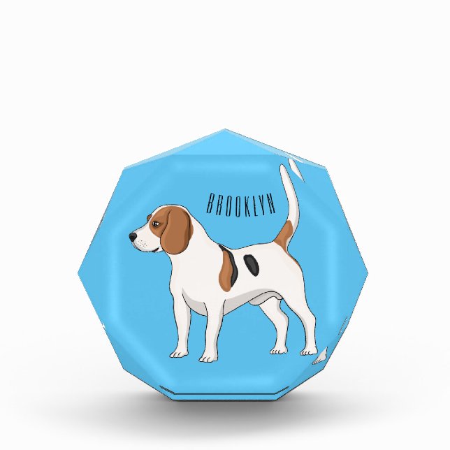 Bloque Para Fotos Ilustracion de personalizado de perro Beagle (Anverso)
