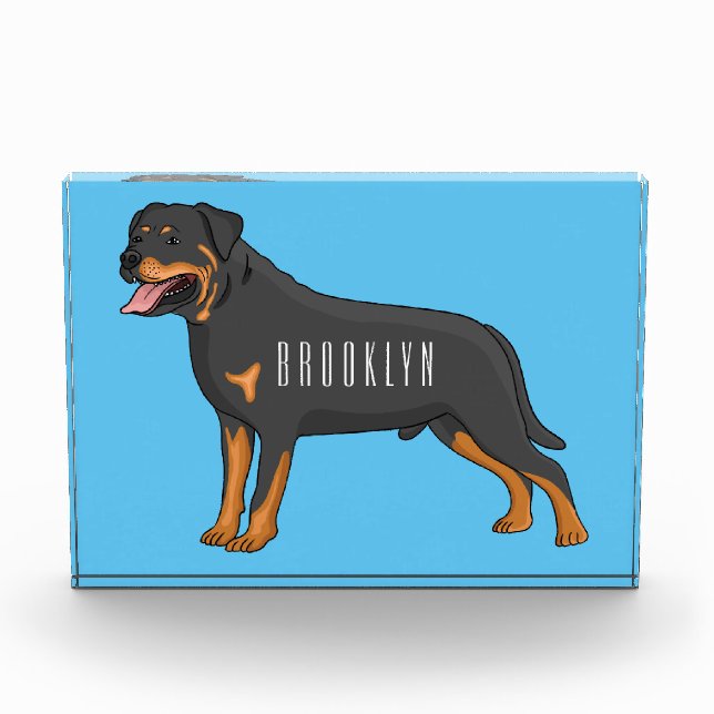 Bloque Para Fotos Ilustracion de personalizado de perro de Rottweile (Anverso)