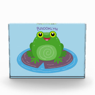 Bloque Para Fotos Ilustracion de personalizado de rana verde alegre