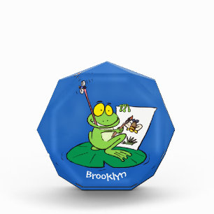 Bloque Para Fotos Ilustracion de personalizado de rana verde lindo