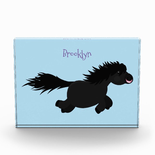 Bloque Para Fotos Ilustracion de personalizado del pony de Shetland  (Anverso)