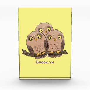 Bloque Para Fotos Ilustracion de trío de búho lindo