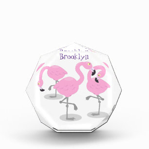 Bloque Para Fotos Ilustracion de trío de flamingo rosado