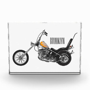 Bloque Para Fotos Ilustracion personalizado Chopper Motorcycle 1950
