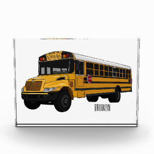 Bloque Para Fotos Ilustracion personalizado de autobús escolar