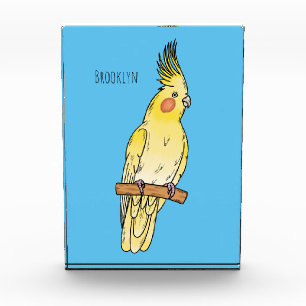 Bloque Para Fotos Ilustracion personalizado de aves de Cockatiel