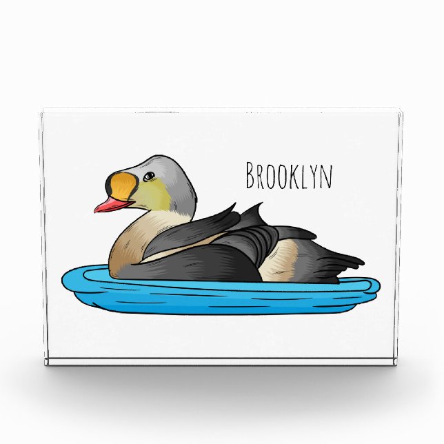 Bloque Para Fotos Ilustracion personalizado de aves King eider (Anverso)
