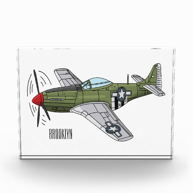 Bloque Para Fotos Ilustracion personalizado de avión militar (Anverso)