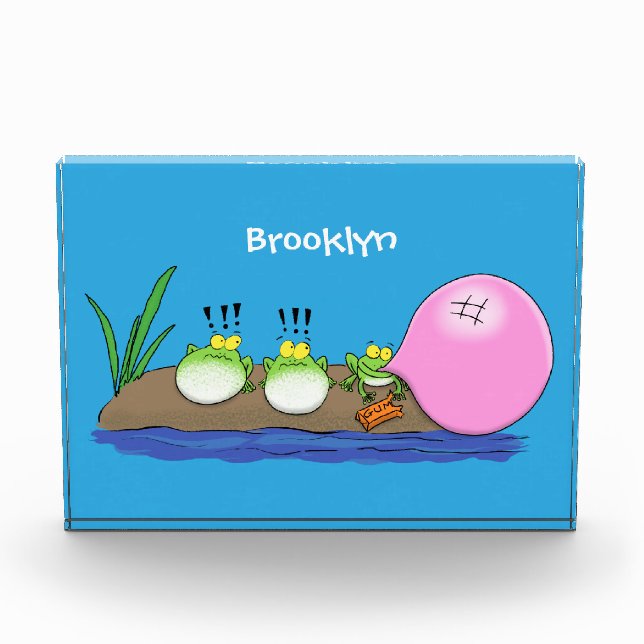Bloque Para Fotos Ilustracion personalizado de bblegum de ranas grac (Anverso)