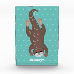 Bloque Para Fotos Ilustracion personalizado de buceo con nutria