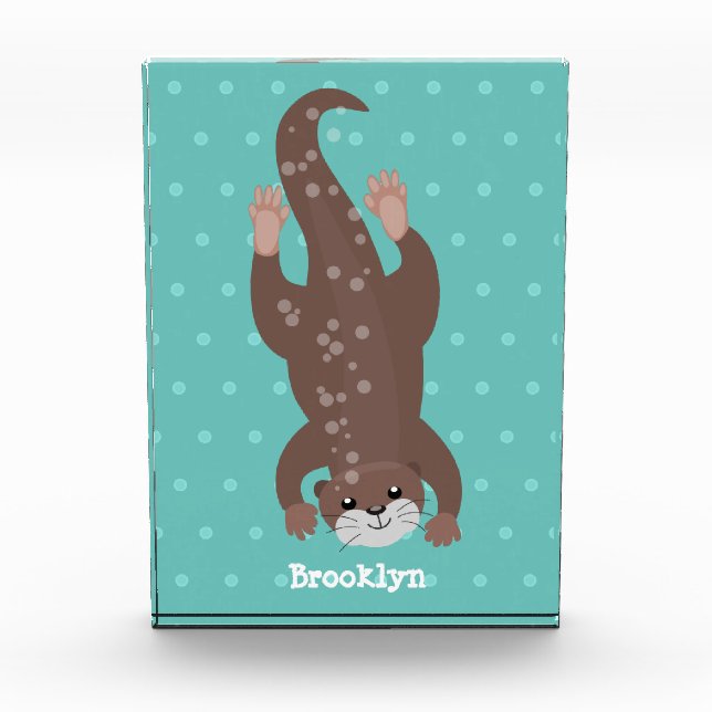 Bloque Para Fotos Ilustracion personalizado de buceo con nutria (Anverso)