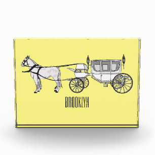 Bloque Para Fotos ilustracion personalizado de caballos y carruajes 
