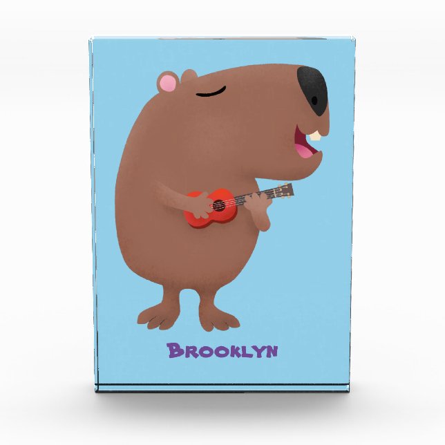 Bloque Para Fotos Ilustracion personalizado de capybara ukulele cant (Anverso)
