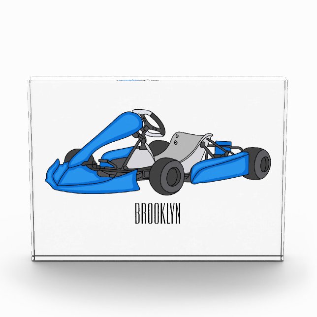 Bloque Para Fotos Ilustracion personalizado de carreras de Kart (Anverso)