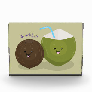 Bloque Para Fotos Ilustracion personalizado de cocos kawaii alegres