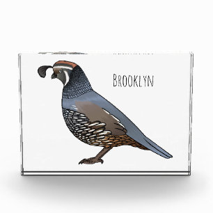 Bloque Para Fotos Ilustracion personalizado de codorniz de Californi