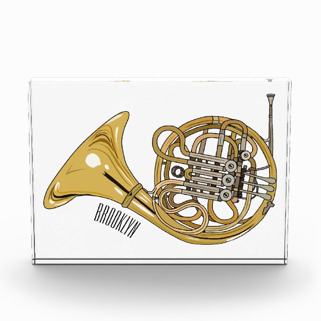 Bloque Para Fotos Ilustracion personalizado de cuerno francés (Anverso)