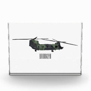 Bloque Para Fotos Ilustracion personalizado de helicóptero del ejérc