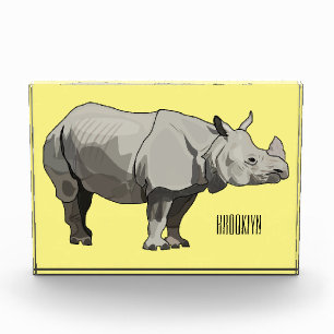 Bloque Para Fotos Ilustracion personalizado de Javan rhinoceros