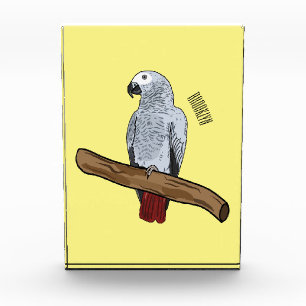 Bloque Para Fotos Ilustracion personalizado de loro gris africano