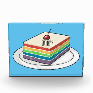 Bloque Para Fotos Ilustracion personalizado de pastel de arcoiris