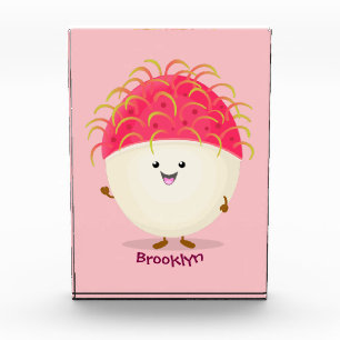 Bloque Para Fotos Ilustracion personalizado de rambután rosa suave