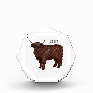 Bloque Para Fotos Ilustracion personalizado de vaca de Highland