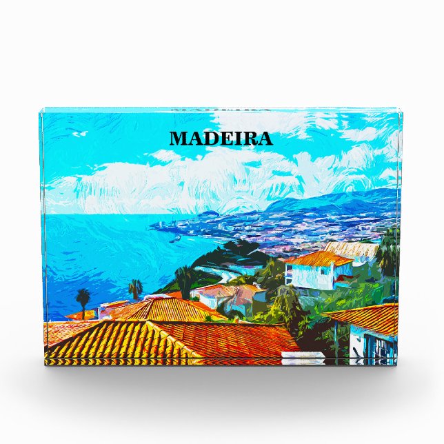 Bloque Para Fotos Ilustracion Vista panorámica Madeira Portugal (Anverso)