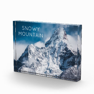 Bloque Para Fotos Imagen de montaña nevada con texto de estilo moder