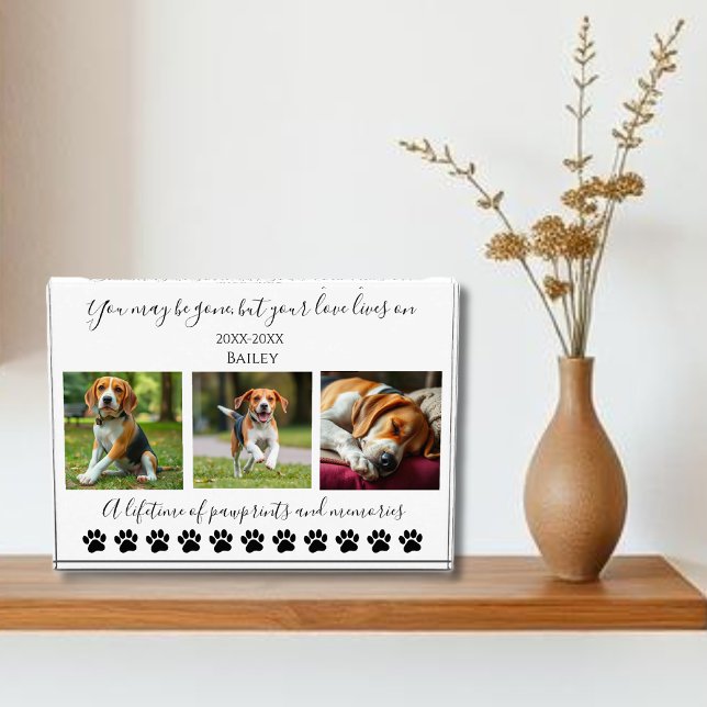Bloque Para Fotos Impresiones de pinturas y Recuerdos-Mascota Person (Pawprints & Memories-Pet Memorial-Custom Pet- Photo Block)