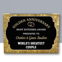 Bloque Para Fotos Impressive Golden Anniversary Custom Award 