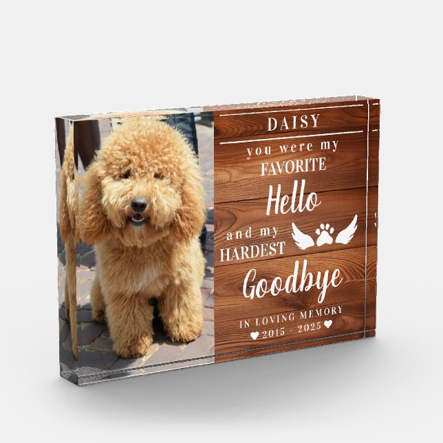 Bloque Para Fotos In Loving Memory Photo Paw Prints Pet Memorial (Izquierda)