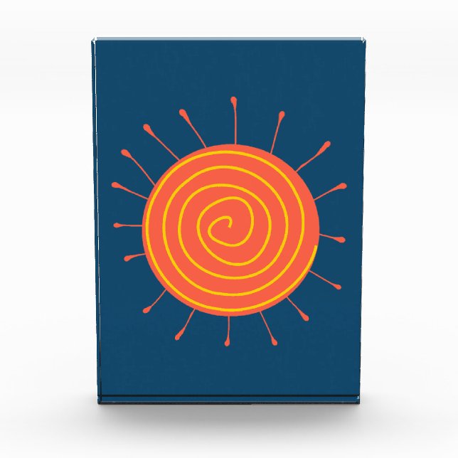 Bloque Para Fotos Ingenuo fondo azul oscuro del sol (Anverso)