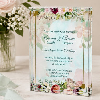 Bloque Para Fotos Invitación de boda floral personalizable
