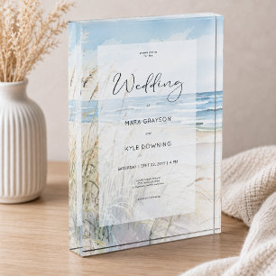 Bloque Para Fotos Invitación de recuerdo de boda de playa moderna ju