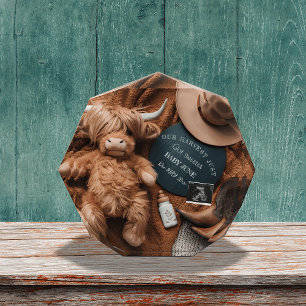 Bloque Para Fotos Invitación del embarazo en la granja Highland Cow