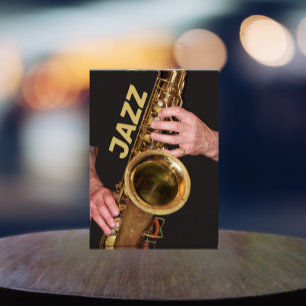 Bloque Para Fotos Jazzman juega al saxofón del oro