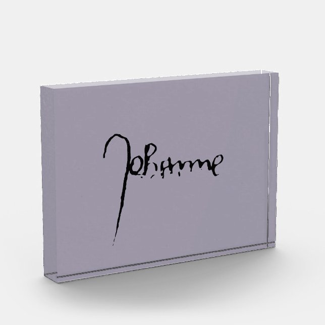 Bloque Para Fotos Jeanne d'Arc Saint Joan Heilige Johanna Signature (Izquierda)