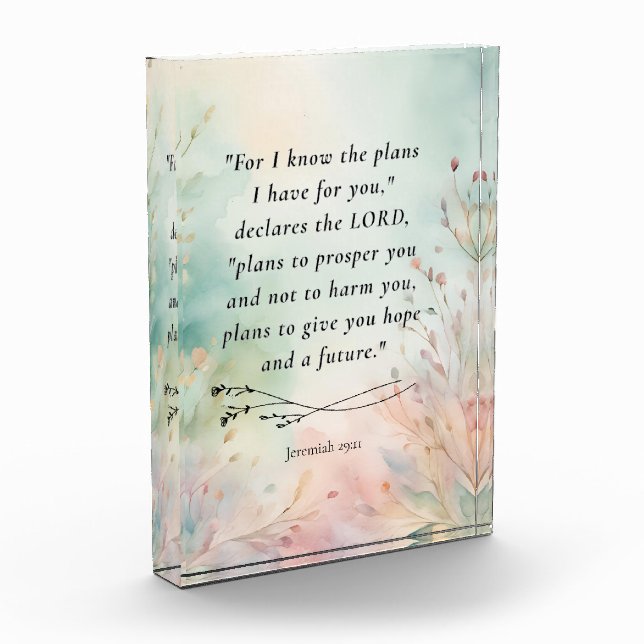 Bloque Para Fotos Jeremiah 29:11 Biblia Verse Image (Izquierda)